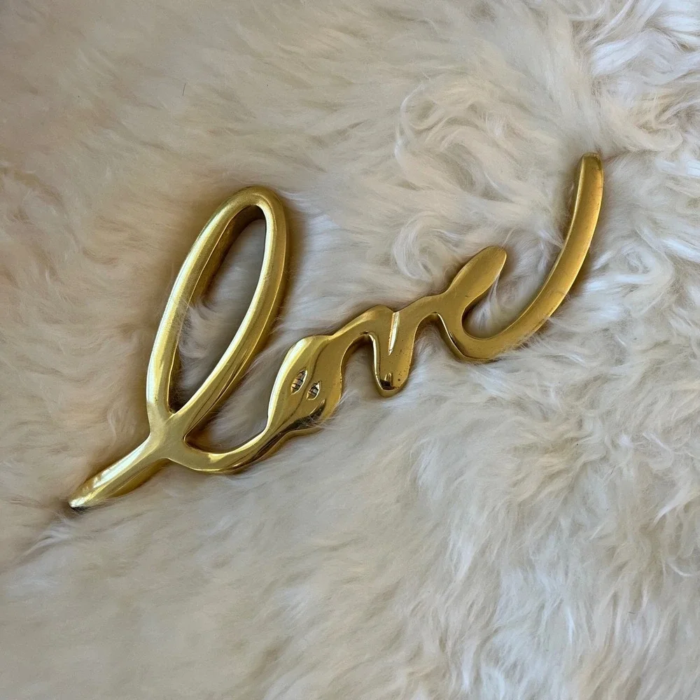 West Elm Solid Brass Love Decor